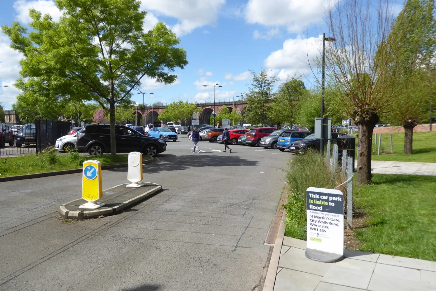 The entrance to Cattle Market Car Park in Worcester. The photo shows the car park in 2024 and does not show the area proposed for school use