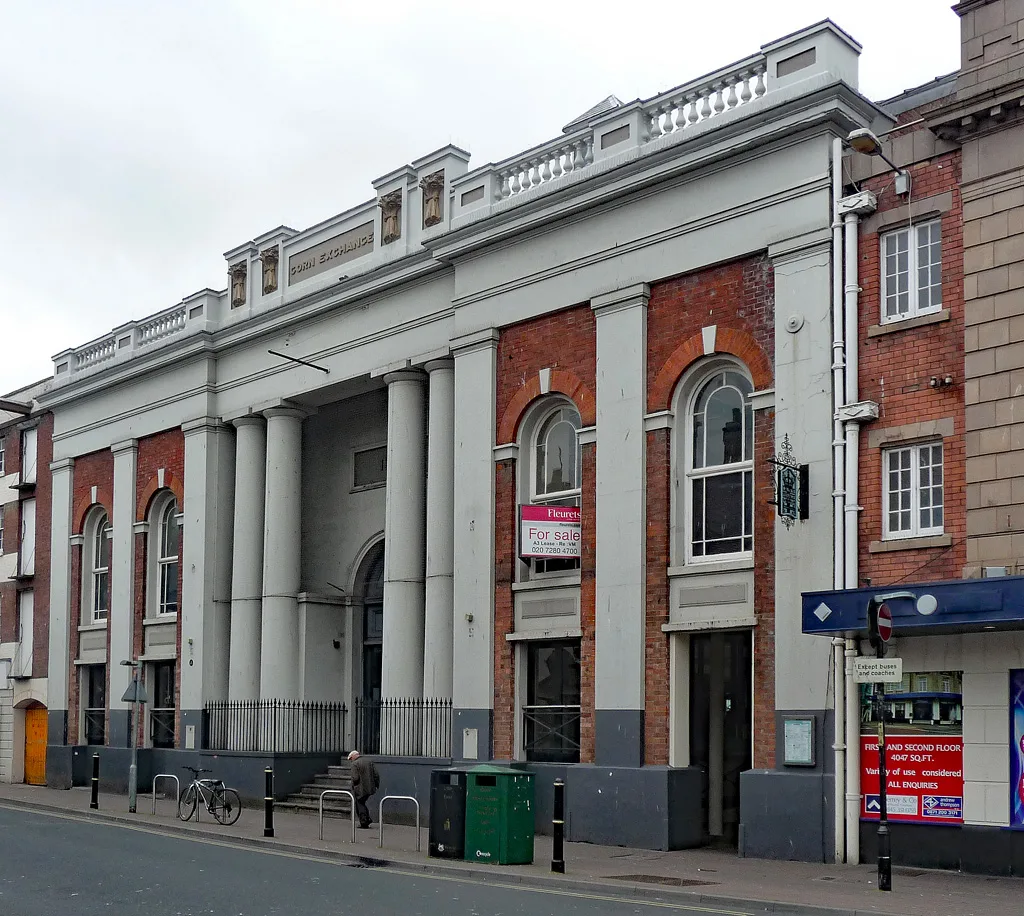 The former Corn Exchange on Angel Street, Worcester, which is being refurbished as part of the Scala Arts Centre project. The photo was taken before the current works