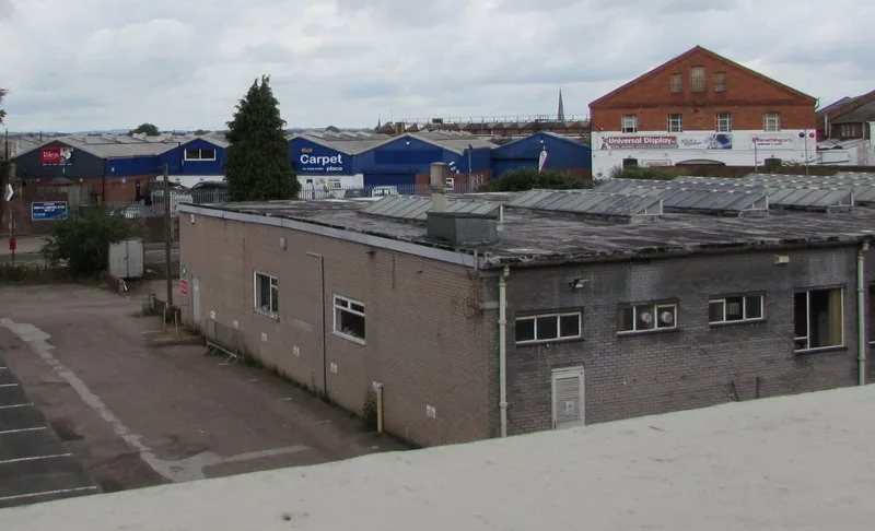 Looking across Shrub Hill Industrial Estate, the land at the centre of the Shrub Hill Quarter plans. The picture does not show the site as it is today.